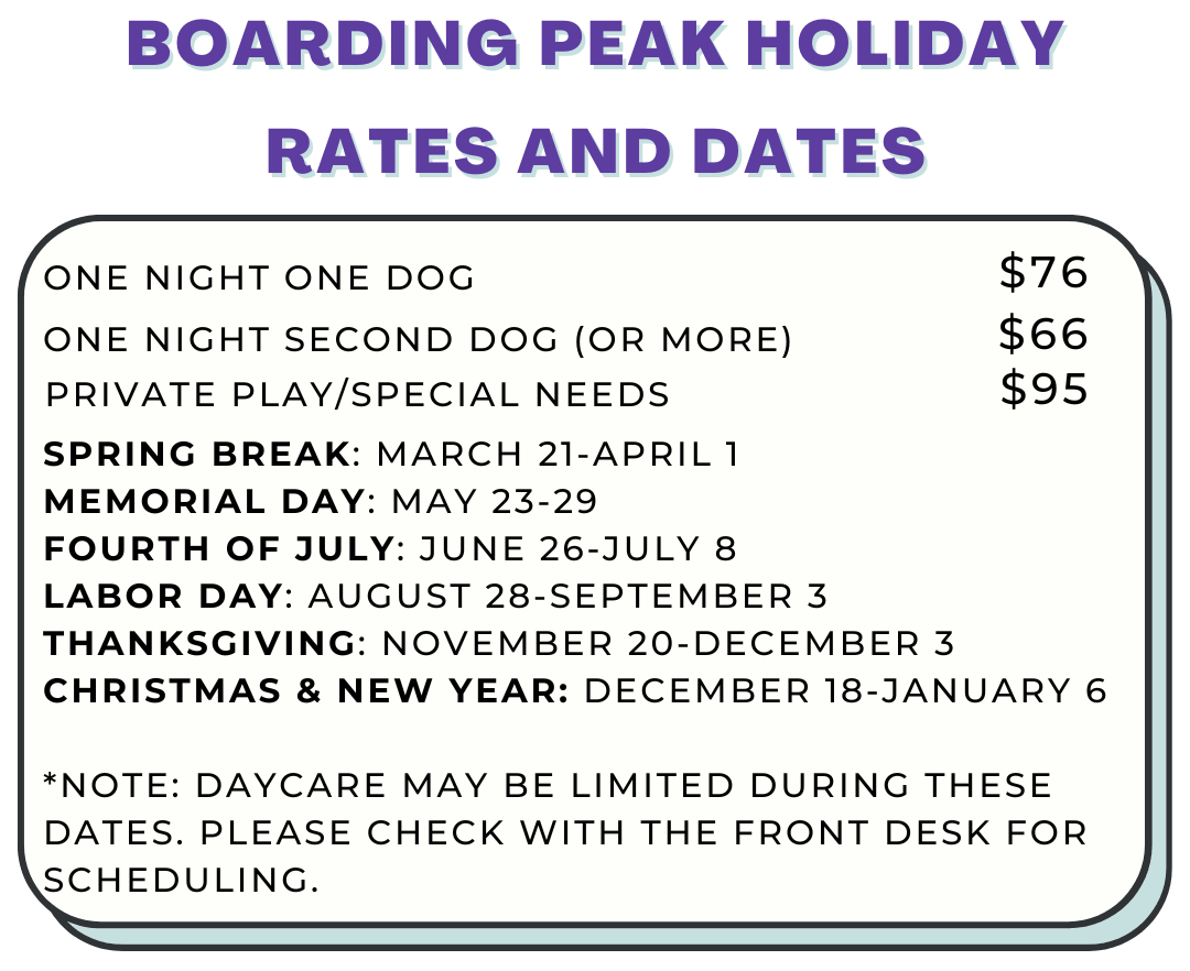 Boarding peak holiday rates1