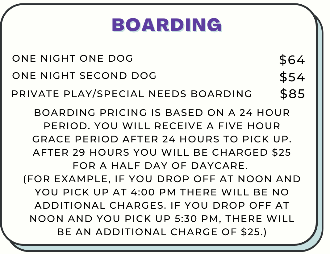 Boarding pricing chart512